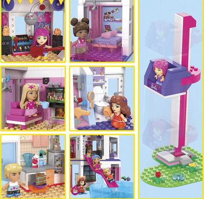 Mega Barbie Color Reveal Building Toys Dreamhouse with 30+ Surprises, 5 Micro Dolls and 6 Pets, Ages 4 and up- NEW IN BOX!!!!