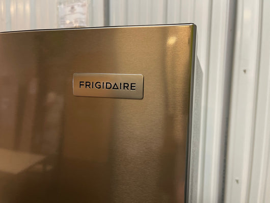 Frigidaire 17.6-cu ft Counter-depth French Door Refrigerator with Ice Maker (Brushed Steel) ENERGY STAR Item #4142878 Model #FRFG1723AV- scratch and dent unit - minor shipping cosmetic scratches- see pics please