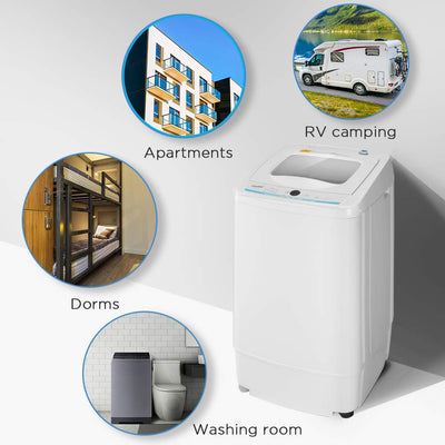 COMFEE' Portable Washing Machine, 0.9 cu.ft Compact Washer With LED Display, 5 Wash Cycles, 2 Built-in Rollers, Space Saving Full-Automatic Washer, Ideal for RV, Dorm, Apartment, Ivory White**New in box**