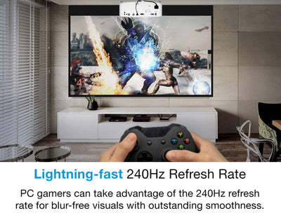 Optoma Bright, True 4K UHD Gaming Projector, 4000 Lumens, 4.2ms Response Time at 1080p with Enhanced Gaming Mode, Lowest Input Lag on 4K Projector(60hz Rr) ,240Hz Refresh Rate (1080P) HDR10 & HLG!! NEW IN BOX, MISSING REMOTE(CAN CHEAPLY BE REPLACED)!!