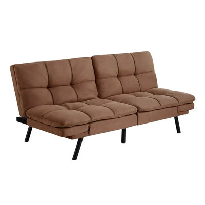 Mainstays Memory Foam Futon, Camel Faux Suede Fabric**New in box**