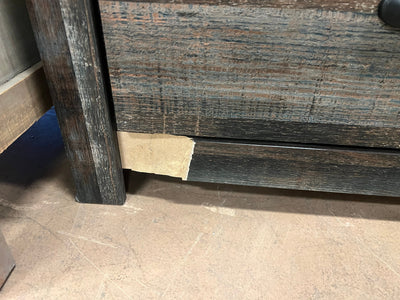 Signature Design by Ashley Drystan Rustic Industrial 6 Drawer Dresser, Weatherworn Brown!! Dresser Damaged from Shipping, Structurally Sound!!