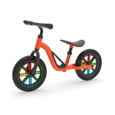 Chillafish Charlie Glow Lightweight Balance Bike with Carry Handle and Light-up Wheels, Adjustable Seat and Handlebar, and Puncture-Proof 10-inch Tires, Orange**New in box**
