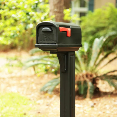 Gibraltar Mailboxes Gibraltar MailboxesClassic All-in-One, Medium, Plastic, Mailbox and Post Combo, Black**New in box**
