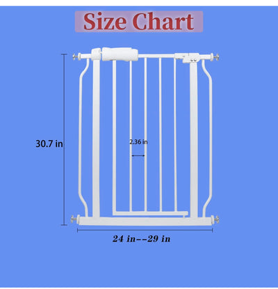 HOOEN Small Narrow Baby Gate for Stairs Doorways Hallways 24 Inch to 29 Inch Wide Pressure Mounted Baby Gate Walk Through Child Gates for Kids or Pets Indoor Safety Gates**New in box**