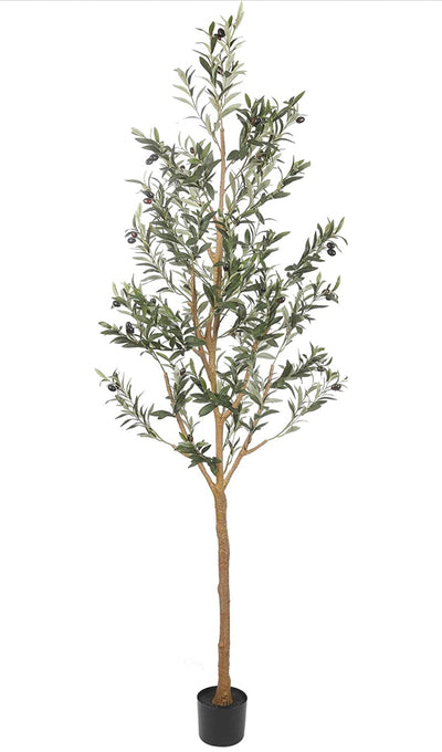Realead Artificial Olive Tree 7ft(82''), Tall Faux Olive Tree Plant,- NEW AND ASSEMBLED!!!