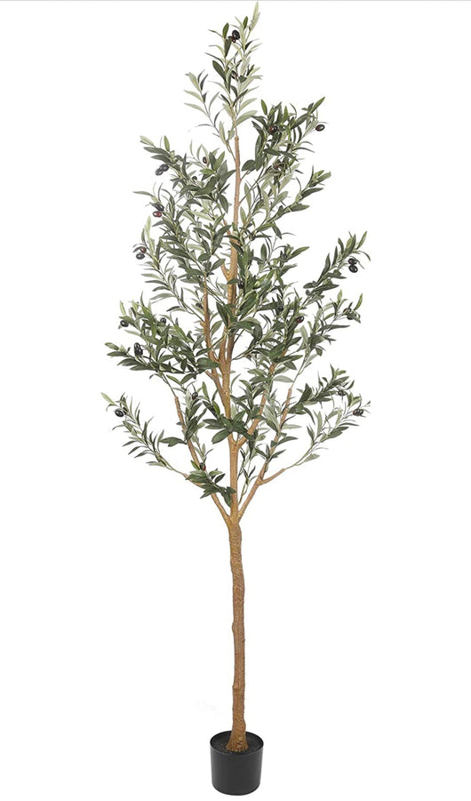 Realead Artificial Olive Tree 7ft(82''), Tall Faux Olive Tree Plant,- NEW AND ASSEMBLED!!!
