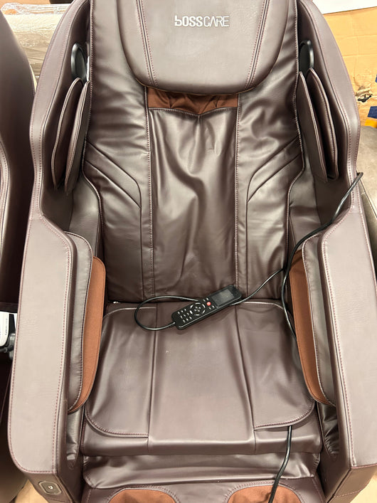 BOSSCARE Assembled Massage Chair Recliner with Zero Gravity Full Body Massage Brown!  -Brand new and assembled (Has cracked plastics on the back and is missing remote holster)