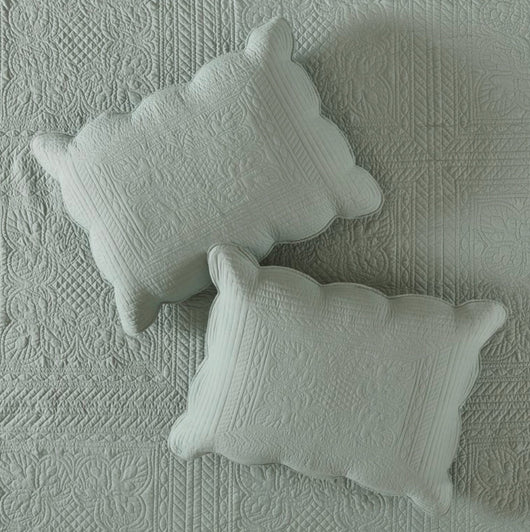Home Essence Genoa 3 Piece Reversible Scalloped Edge Coverlet Set, Green, Full/Queen- NEW IN BAG!!!!
