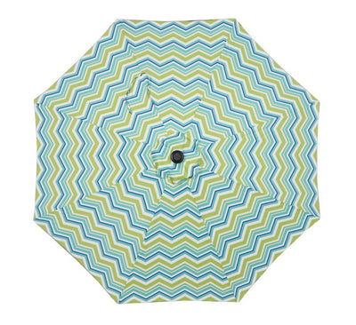 Mainstays 9ft Miranda Green Chevron Round Outdoor Tilting Market Patio Umbrella with Crank- BRAND NEW!!!