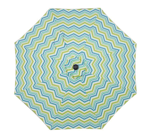 Mainstays 9ft Miranda Green Chevron Round Outdoor Tilting Market Patio Umbrella with Crank- BRAND NEW!!!
