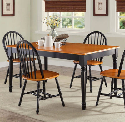Better Homes and Gardens Autumn Lane Farmhouse Dining Table, Black and Oak- NEW IN BOX!!!