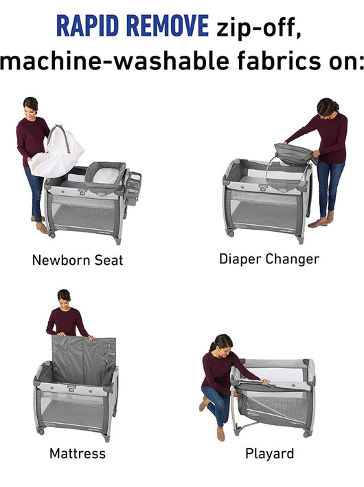 Graco Pack 'n Play Quick Connect DLX Playard Includes Portable Seat and Rapid Remove Fabrics for Easy Cleaning, Nico- NEW IN BOX!!!