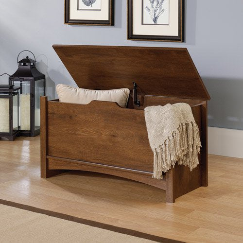 Sauder Shoal Creek Wood Storage Chest, Oiled Oak Finish**New in box**