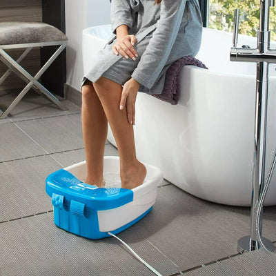 HoMedics Bubble Bliss Deluxe Foot Spa Bubble Foot Massager, 3 Attachments, Splash Guard, Creates Bubbles, Helps Improves Circulation, Soothe Tired Muscles, Built-In Storage**New in Box**