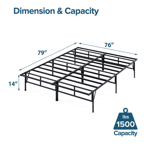 Zinus 14" Metal SmartBase Compack® Mattress Foundation, Bed Frame, King**New in Box**