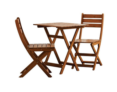Mainstays Outdoor Patio 3-Piece Wood Bistro Set, Natural Color- NEW CRACKED FROM SHIPPING!!!