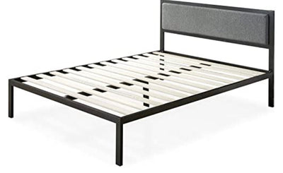 ZINUS Korey Metal Platform Bed Frame with Upholstered Headboard / Wood Slat Support / No Box Spring / Easy Assembly, King**New in box**