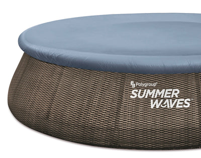 Summer Waves 18 ft Dark Double Rattan Print Quick Set Above Ground Pool!! NEW IN BOX!!