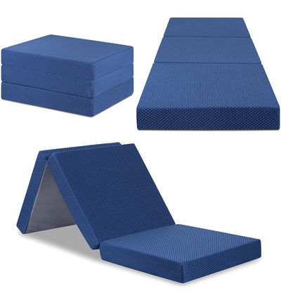 Olee Sleep 4 inch Tri-Folding Memory Foam Topper (Blue) Single- NEW IN BOX!!!!