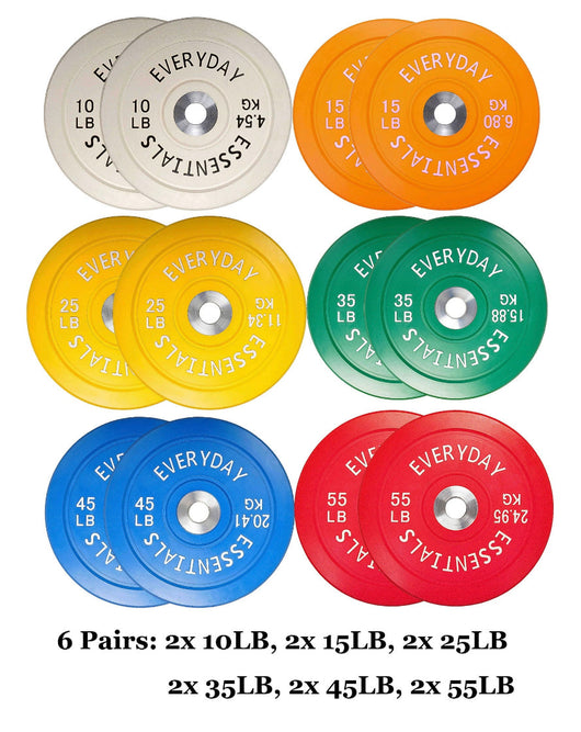BalanceFrom Olympic Bumper Plate Weight Plate with Steel Hub, Color Coded, 370 lbs Set**New in boxes**