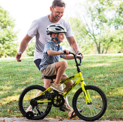 Huffy 18-Inch Rock It Boys Bike, Neon Powder Yellow- NEW AND ASSEMBLED!!!