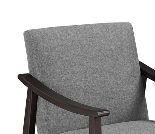 Yaheetech Modern Fabric Accent Armchair with Rubber Wood Legs, Dark Gray- NEW AND ASSEMBLED!!!