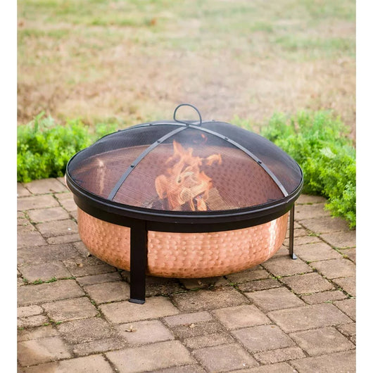 Better Homes & Gardens Wood Burning Copper Fire Pit, 30-inch diameter and 22-inch Height**New,small dents from shipping,barely noticeable in photos**