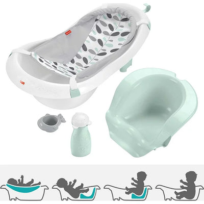 Fisher-Price GPW85-9665 4-in-1 Sling 'n Seat Bath Tub Climbing Leaves (White)- **New in box**