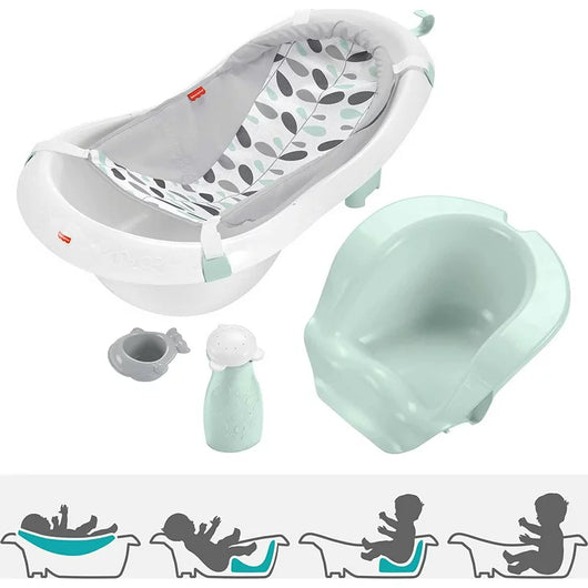 Fisher-Price GPW85-9665 4-in-1 Sling 'n Seat Bath Tub Climbing Leaves (White)- **New in box**