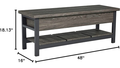 Signature Design by Ashley Rhyson Rustic Farmhouse Storage Bench, Brown!! NEW IN BOX!!