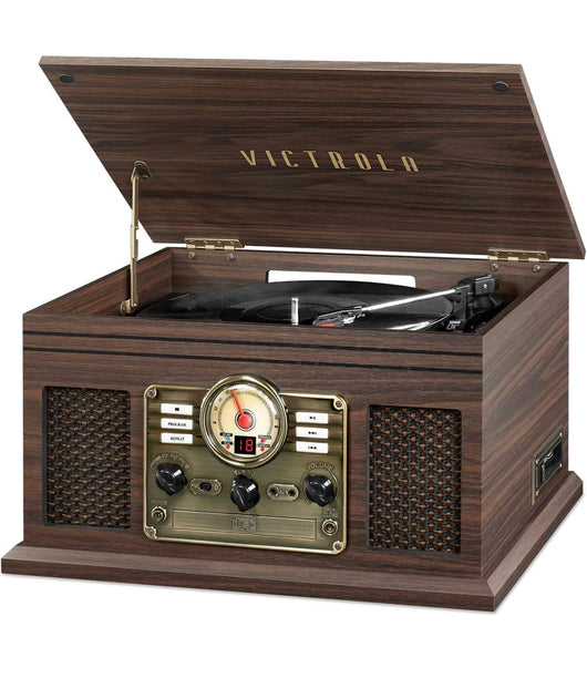 Victrola Nostalgic 6-in-1 Bluetooth Record Player & Multimedia Center with Built-in Speakers - NEW IN BOX!!!
