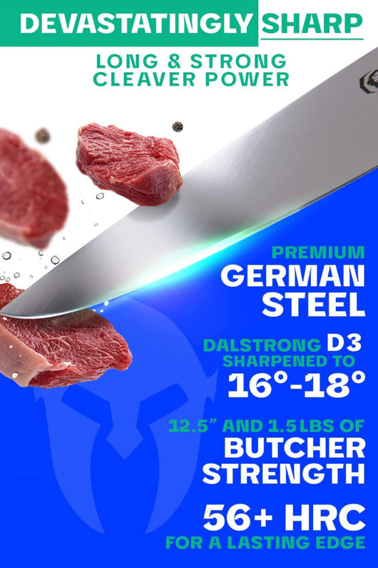 Dalstrong Giant Butcher's Breaking Knife - 12.5" Cleaver - Gladiator Series - The Devastator - Massive 4mm Thick - German HC Steel - Sheath Included - NSF Certified- NEW IN BOX!!!