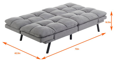 Mainstays Memory Foam Futon, Gray Faux Suede!! NEW IN BOX!!