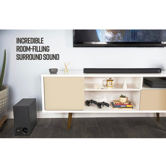 Polk Audio Signa S2 Ultra-Slim TV Sound Bar | Works with 4K & HD TVs | Wireless Subwoofer | Includes HDMI & Optical Cables | Bluetooth Enabled, Black- NEW IN BOX!!!