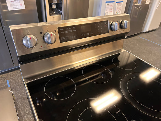 Samsung 30-in Smooth Surface 5 Elements 6.3-cu ft Self-Cleaning Air Fry Convection Oven Freestanding Electric Range (Fingerprint Resistant Stainless Steel)!  -Brand new out of the box (Power cord is not included)