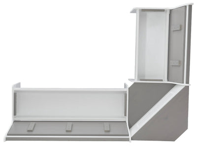 Linon Ardmore Corner Dining Breakfast Nook with Table and Storage, Seats 5, White and Gray!! NEW IN BOX!!