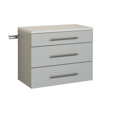 Prepac HangUps 3-Drawer Base Storage Cabinet, Light Gray**New in box**