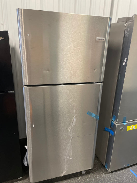 Frigidaire  20.5-cu ft Top-Freezer Refrigerator (Stainless Steel)!  -Brand new, scratch & dent photos shown -Automatically 20% OFF AT CHECKOUT!!! (PRICE AFTER 20% = $583)