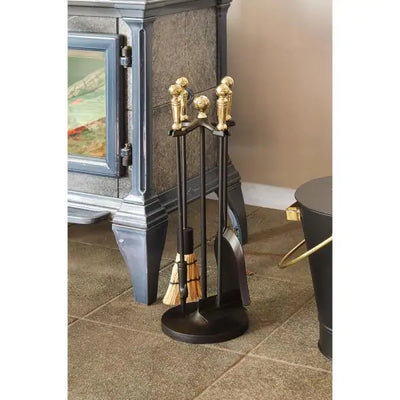 22 in. Tall Polished Brass Paxton 5-Piece Mini Fireplace Tool Set**New**