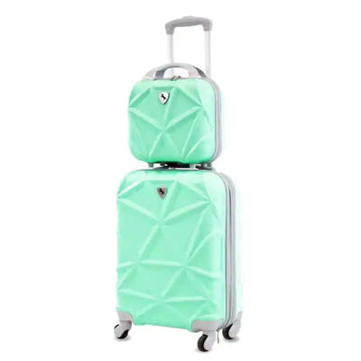 AMKA Gem 2-Piece Mint Carry-On Spinner Cosmetic Suitcase**New in Box**