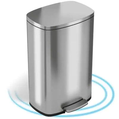 SoftStep 13.2 Gal. Stainless Steel Step Trash Can with Inner Bucket for Office and Kitchen- NEW OUT OF BOX!!! (Slight dents)