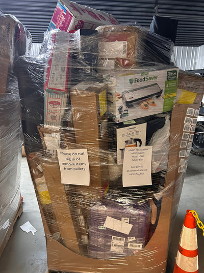 Jumbo huge liquidation pallet- over 7 ft tall ! Pallet number 8749!