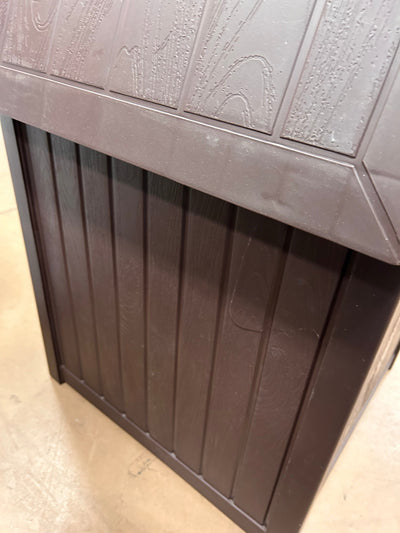 Besbuy 51 Gallons Square Plastic Deck Box Lockable Seat,Brown!  -Brand new & Assembled but does have a very small crack on the back side, photos shown