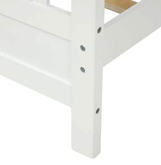 Euroco Wood Platform Bed With Headboard and Footboard, Full Size (White)- NEW IN BOX!!!!