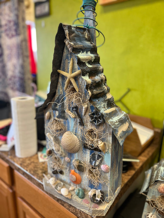 Handcrafted Seaside Retreat Birdhouse