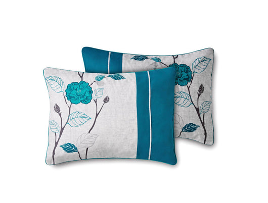 Mainstays 7 Piece Teal Roses Full/Queen Comforter Set ( new)