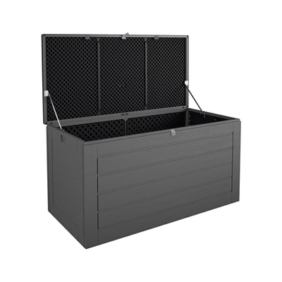 Cosco Outdoor Patio Deck Storage Box, Extra Large, 180 Gallons, Black and Charcoal**New and assembled,minor damage from shipping**