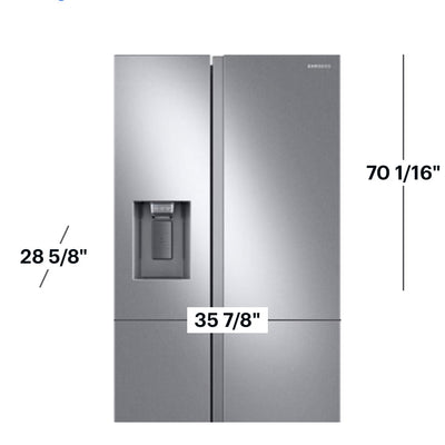 Samsung - 22 Cu. Ft. Side-by-Side Counter-Depth Refrigerator - Stainless steel- customer return from major department store - scratch and dent item