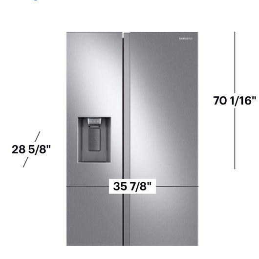 Samsung - 22 Cu. Ft. Side-by-Side Counter-Depth Refrigerator - Stainless steel- customer return from major department store - scratch and dent item